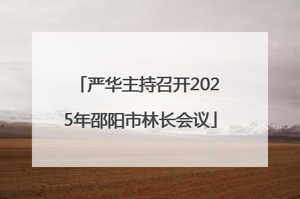 严华主持召开2025年邵阳市林长会议